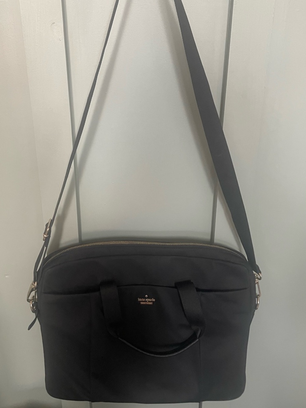 kate spade New York Black Nylon Briefcase Shoulder Bag laptop case purse